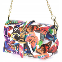 WŁOSKA SKÓRZANA torebka WIECZOROWA łańcuszek