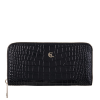 Portfel Damski Canaletto z Skóry Krokodyla - Luksusowy Czarny Model
