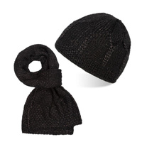 Czapka i szalik zimowy damski Paolo Peruzzi, czarny, uniwersalny