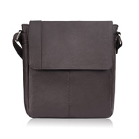 Listonoszka męska na ramię klasyczna ze skóry naturalnej brązowa Paolo Peruzzi E-31-BR