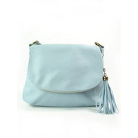 Skórzana listonoszka A5 Vera Pelle chlebak baby blue VP1017BB