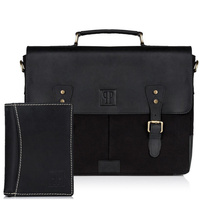 Zestaw upominkowy dla mężczyzn: torba i portfel w stylu vintage