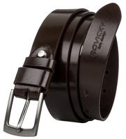 Wąski pasek męski z polerowanej skóry naturalnej licowej - Rovicky 90