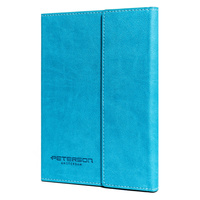 Zestaw prezentowy: turkusowy notatnik z magnetycznym zapięciem i czarny długopis - Peterson