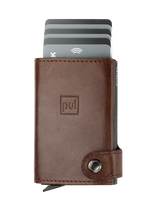 Portfel SOLO wykonany z roślinnie garbowanej skóry Nomad brązowy
