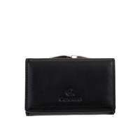 Czarny damski portfel Canaletto z perforacją laserową - styl i funkcjonalność PD1224P51