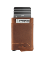 Portfel GOBI wykonany ze woskowanej skóry Hunter koniak