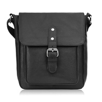 Listonoszka męska na ramię vintage retro ze skóry naturalnej czarna Paolo Peruzzi E-32-BL