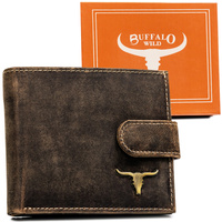 Duży skórzany portfel męski z zatrzaskiem - Buffalo Wild