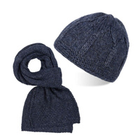 Zimowy zestaw damski: czapka i szalik granatowy Paolo Peruzzi