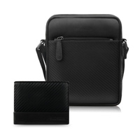 Saszetka męska skórzana i portfel z RFID Paolo Peruzzi - czarny