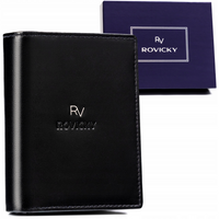 Portfel męski wyposażony w system RFID wykonany ze skóry naturalnej - Rovicky