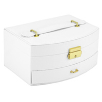 Kuferek Elegancki PATRIZIA w Białym Kolorze ze Skóry Ekologicznej