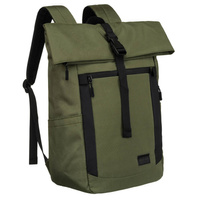 Pojemny plecak miejski typu roll-top w zielonym kolorze - Peterson