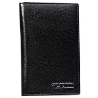 Czarne etui na karty i paszport bez zapięcia zewnętrznego wykonane ze skóry naturalnej - 4U Cavaldi