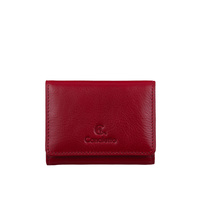 Mały czerwony portfel damski Canaletto ze skóry licowej z RFID - elegancja i ochrona danych PD2001cs165