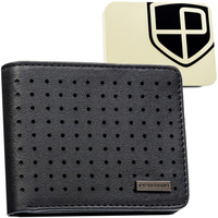 Portfel męski czarny z delikatnym wzorem - Peterson