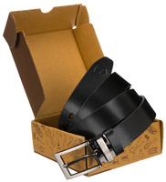 Skórzany, wąski pasek męski z klasyczną klamrą - Peterson 95