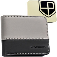 Portfel męski poziomy czarno-szary bez zapięcia - Peterson