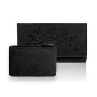 Zestaw prezentowy dla niej portfel damski skórzany T-05-BL i etui T-51-BL