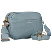 Listonoszka damska crossbody niebieska z paskiem eko skóry Peterson