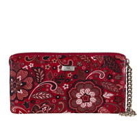 Portfel skórzany damski BajuBaj czerwony duży z ochroną RFID