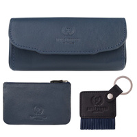 Etui na okulary i klucze z breloczkiem granatowym Paolo Peruzzi