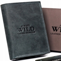 Męski portfel skórzany z zewnętrzną kieszonką do płatności - Always Wild