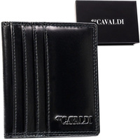 Skórzane, czarne etui na karty bez zapięcia z systemem RFID - 4U Cavaldi