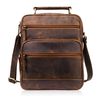 Torba listonoszka męska skórzana brązowa Paolo Peruzzi T-127-HBR