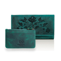 Zestaw prezentowy dla niej portfel damski skórzany T-05-GR i etui T-51-GR