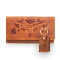 Zestaw upominkowy: skórzany portfel dla kobiet i brelok do kluczy