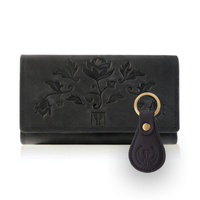 Portfel skórzany z brelokiem od Paolo Peruzzi, czarny, duży model