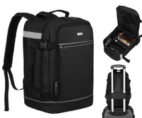 Plecak podróżny czarny z uchwytem na walizkę - Peterson