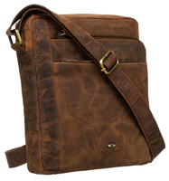 Listonoszka męska brązowa z naturalnej skóry - Peterson