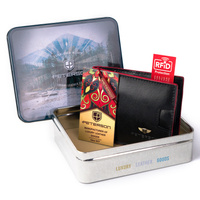 Elegancki portfel męski z czerwonym akcentem — Peterson