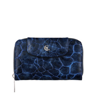 Portfel skórzany Canaletto - granatowy lakierowany z ochroną RFID