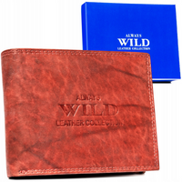 Duży, skórzany portfel męski bez zapięcia - Always Wild