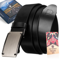 Skórzany pasek męski z elegancką automatyczną klamrą - Peterson 100