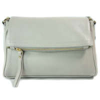 Duża listonoszka Vera Pelle ,złote okucia pojemna A5 Szara VP327G