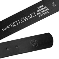 Skórzany pasek damski CYNTHIA czarny 90-105-cm
