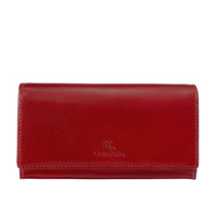 Portfel skórzany Canaletto w eleganckim czerwonym kolorze z RFID