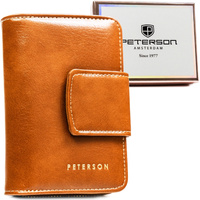 Portfel damski RFID w jasnym brązie z ekoskóry - Peterson
