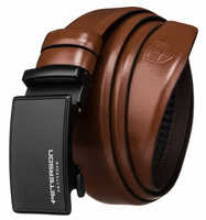 Elegancki, skórzany pasek męski z klamrą automatyczną - Peterson 125