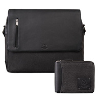 Portfel męski skórzany AY-07 z torbą na ramię AY-02 Paolo Peruzzi