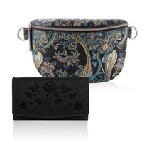 Zestaw prezentowy dla niej: Portfel damski z saszetką skórzaną