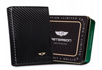 Duży, skórzany portfel męski bez zapięcia — Peterson