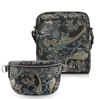 Listonoszka skórzana damska T-63-G i nerka T-36-G zestaw prezentowy