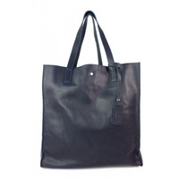 Duży pojemny worek Shopper bag na ramię A4 Vera Pelle Granatowy GL46BS