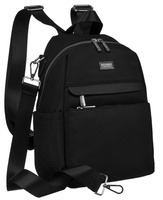 Plecak damski Peterson z wieloma kieszeniami w eleganckim czarnym kolorze